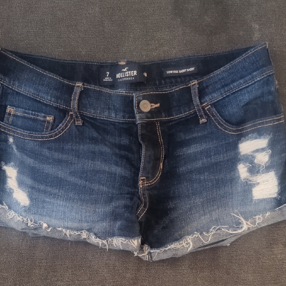 Hollister Blue Distressed Jean Shorts